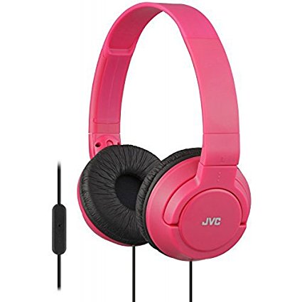 JVC HA-SR185 Lightweight Foldable Headphones with Remote (Red)