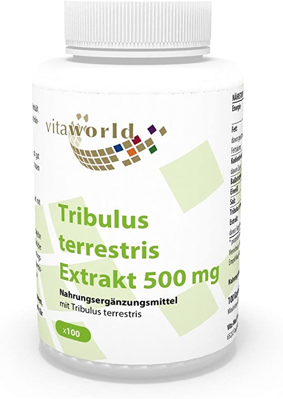 Vita World Tribulus Terrestris 500mg 100 Vegetarian Capsules Made in Germany