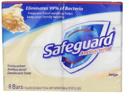 Safeguard Antibacterial Soap Beige Bath Size Bars 8 Count