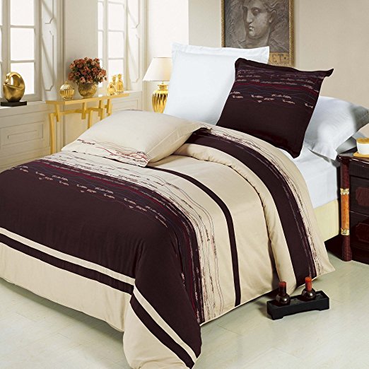 Clarice Embroidered 3-piece Full / Queen Duvet Cover Set 100 % Cotton 300 Thread Count by Royal Hotel