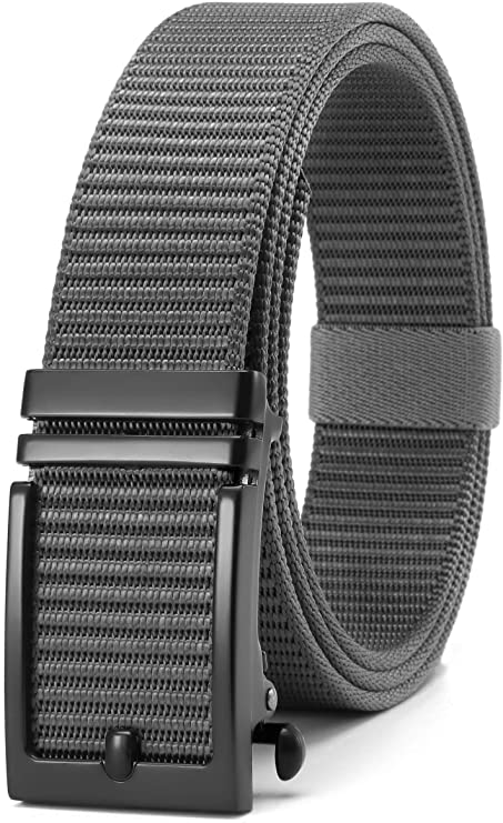 Nylon Webbing Ratchet Belt for Golf with Click Slide Buckle, Fully Adjustable Casual Canvas Belt-5 Sizes for Exact Fit