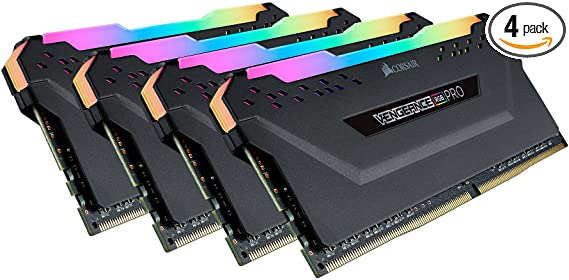 Corsair Vengeance RGB PRO 128GB (4x32GB) DDR4 3600 (PC4-28800) C18 Desktop Memory – Black