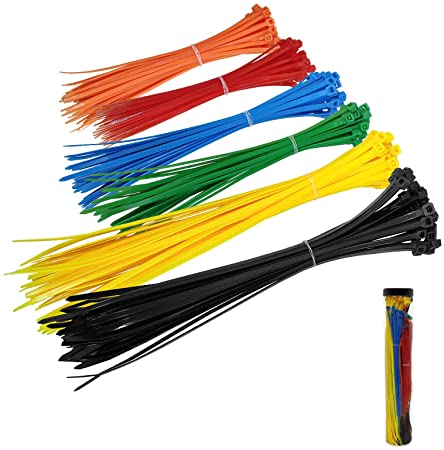 Nylon Zip Ties Kit, Multi-Purpose Self-Locking Cable Tie Wire Wraps 240 Pieces 6 8 11 inch