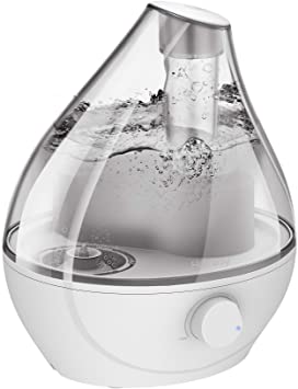 Homasy 1,6 L Humidificateur à Brume Fraîche, Humidificateur à Air sans BPA, Silencieux de 22 dB, Arrêt Automatique, Fonctionnement de 8-24 H pour Chambre à Coucher/Pépinière/Bureau/Plantes, Girs