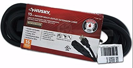Husky 15 ft. 16/3 3-Outlet Extension Cord