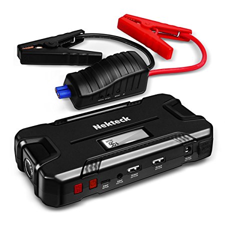 Nekteck Car Jump Starter Portable Power Bank External Battery Charger 500A Peak with 12000mAh - Emergency Jump Pack Auto Jumper for Sedan Van SUV Boat Smartphone USB Device and More