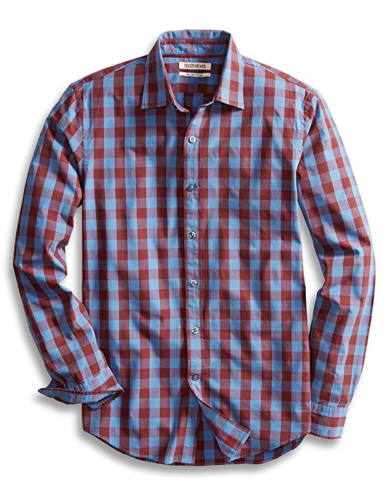 Goodthreads Men's Slim-Fit Long-Sleeve Large-Scale Check Shirt