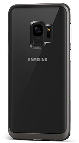 Galaxy S9 Case :: VRS :: Transparent Crystal Thin Cover :: Clear Slim Fit :: Hard Drop Protective Bumper for Samsung Galaxy S9 (Crystal Bumper - Metal Black)