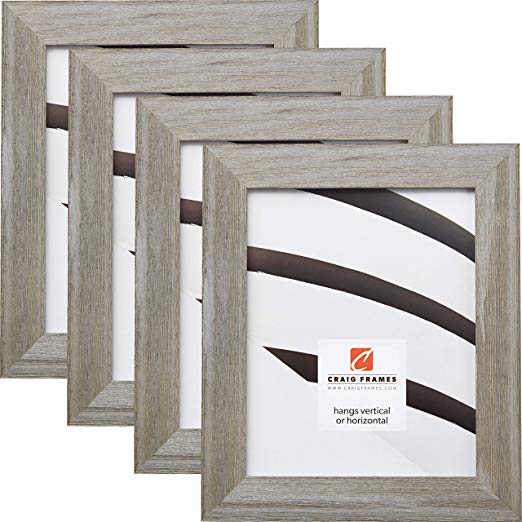 Craig Frames 7221063 12 x 16 Inch Picture Frame, Faux Barnwood Gray, Set of 4