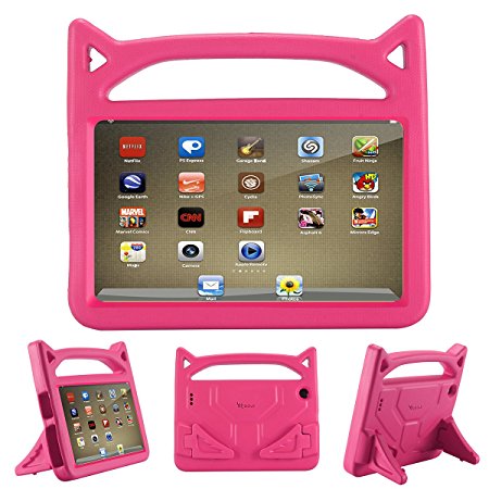 All-New Fire 7 2017 Case,Riaour Kids Shock Proof Protective Cover Case for Amazon Fire 7 Tablet (Compatible with 5th Generation 2015 / 7th Generation 2017) (Rose)