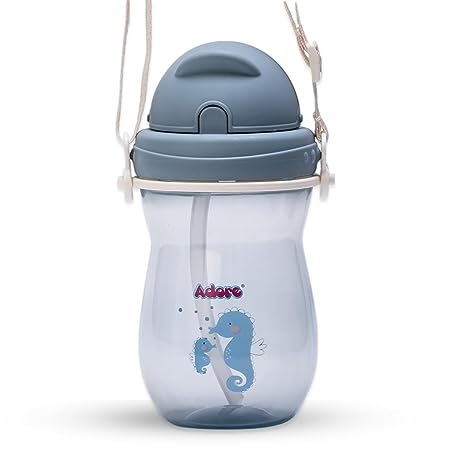 Adore Idaho Straw Sipper with Shoulder Strap - 300ml (Blue)