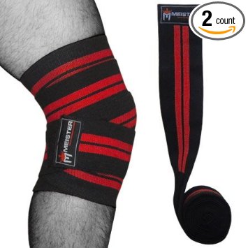 Power Lifting Knee Wraps w/ Velcro (Pair) Squats Support