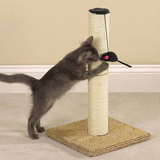 Meow Town Scratch N’ Stow Post Cat-Scratcher Post, 21 Inches High