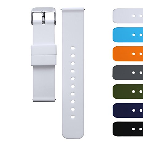 AZLAND Quick Release Silicone Replacement Wrist Watch Bands Straps for Mens Womens 18mm 20mm 22mm
