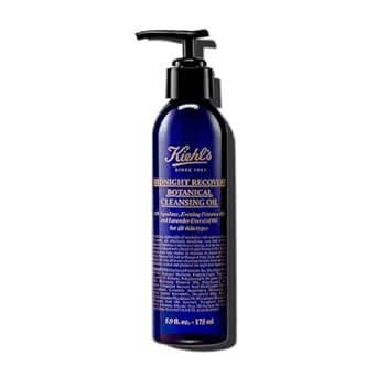 Kiehl's Midnight Recovery Botanical Cleansing Oil, Makeup Remover Face Wash, Soothes & Comforts Skin, with Lavender Essential Oil, Evening Primrose Oil & Squalane, Non-comedogenic - 5.9 fl oz