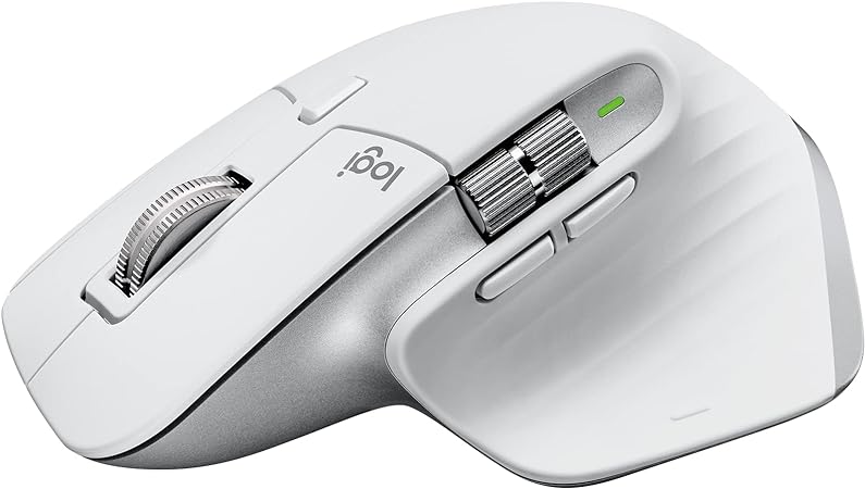 Logitech MX Master 3S for Mac - Wireless Bluetooth Mouse with Ultra-Fast Scrolling, Ergo, 8K DPI, Quiet Clicks, Track on Glass, Customization, USB-C, Apple, iPad - Pale Grey