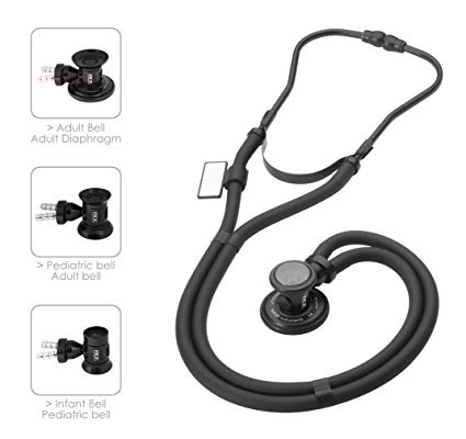 MDF® Sprague Rappaport Dual Head Stethoscope with Adult, Pediatric, and Infant convertible chestpiece-Free-Parts-for-Life & Lifetime Warranty (MDF767)