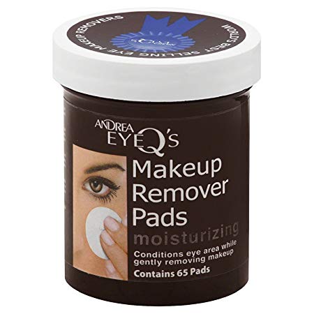Andrea Eye Q's Eye Make-Up Remover Pads Moisturizing 65 Each (Pack of 4)