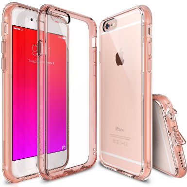 Ringke Fusion Shock-Absorption TPU Bumper Anti-Scratch Clear PC Back Customizable Slim Fit Cover with Screen Protector for iPhone 6  6S - Rose Gold Crystal