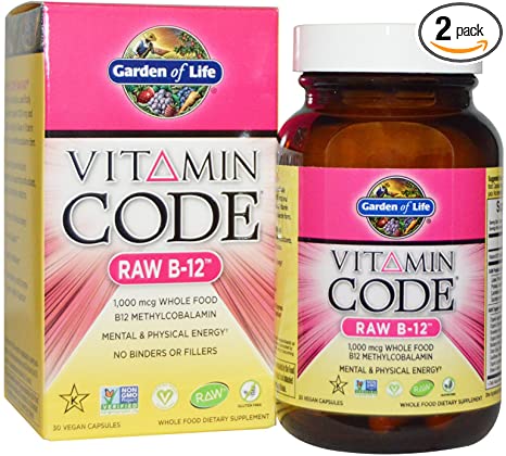 Garden of Life Vitamin Code Raw B12 30 Vegan Capsules (Pack of 2)