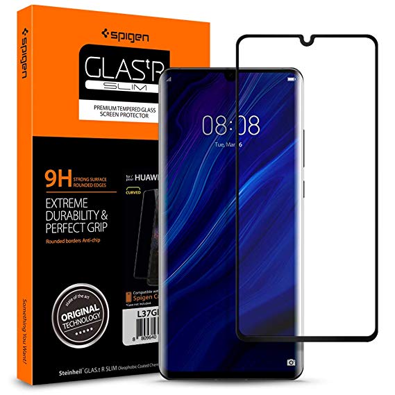 Spigen, Huawei P30 Pro Screen Protector, Glas.tR 3D Curved, HD Full Coverage, Edge to Edge Protection, 9H Tempered Glass, Case Friendly, High Responsiveness, Bubble-free, Anti-Scratch (L37GL25745)