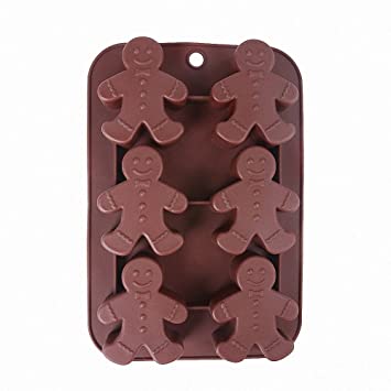 Gingerbread Man Silicone Mold - MoldFun Christmas Party Gingerbread Mold for Chocolates, Soaps, Cake Baking, Ice Cubes, Jello Shots, Muffins, Cookies