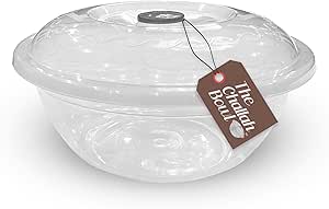 The Challah Bowl (Medium size 7.5 Liter - 13.75"" Diameter) Dough Proofer - Dough Riser - Can fit 3-4 lbs of flour Great for Sour Dough, Transparent