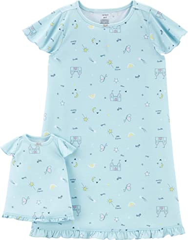 Carter's Girls' 4-14 Jersey Gown and Doll Dress Set