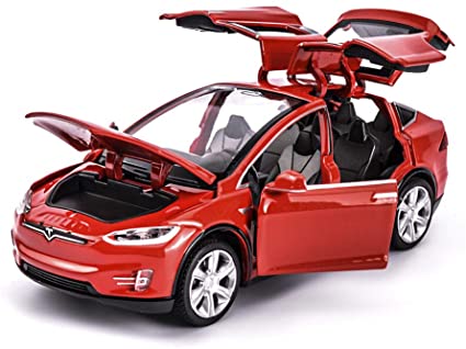 Diecast Car,1:32 Zinc Alloy Model X Cars with Light and Music Pull Back Cars 3 To12 Year Kids Toy Cars Boy Gifts (red)