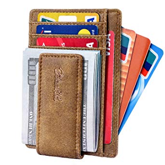 Slim & Minimalist Bifold Front Pocket Wallet with Strong Magnet  Money Clip for men,Effective RFID Blocking & Anti-magnetic