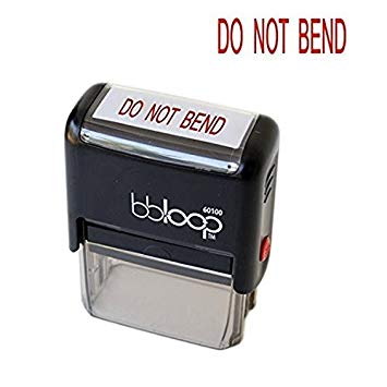 BBloop Stamp "DO NOT BEND" Rectangular. Laser Engraved. RED