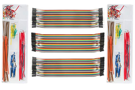 DEYUE 3 Set Standard Jumper Wires Plus 2 Set U Shape Bread Board Jumper Cable Kit w Box | M/F, M/M, F/F - Each 40pin Electronic Jumpers Wire | 140 Pcs of Assorted Breadboard Jumper Cable Wire Kit