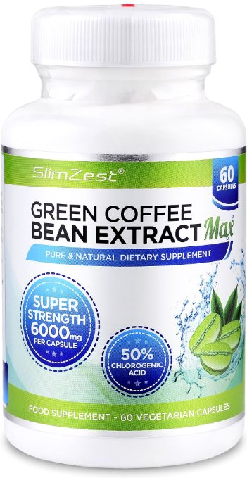 SlimZest Green Coffee Bean Extract Max, 60 Vegetarian Capsules