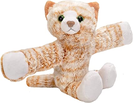 WILD REPUBLIC Huggers Tabby Cat Plush Toy, Slap Bracelet, Stuffed Animal, Kids Toys, 8" (19566)