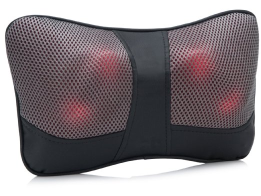 GideonTM Shiatsu Deep Kneading Massage Pillow with Heat  Massage Relax Sooth and Relieve Neck Shoulder and Back Pain Black