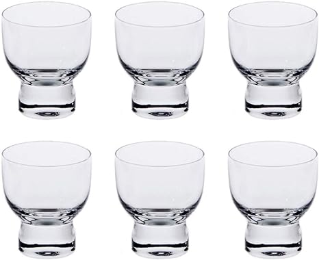 Happy Sales HSSC-6CLR2, Set of 6 Cold Glass Sake Cup Cups, Clear Glass