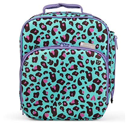 Insulated Durable Lunch Bag - Reusable Lunch Box Meal Tote With Handle and Pockets, Works with Bentology Bento Box, Bentgo, Kinsho, Yumbox (10"x8"x3.5") - Cheetah