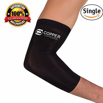 Copper Compression Recovery Elbow Sleeve 1 GUARANTEED Highest Copper Content and Highest Quality Copper Infused Fit Wear Anywhere X-Large
