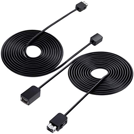 Lictin 2 10ft Pack Extension Cable/Cord/Lead for Nintendo Mini NES Classic Edition Controller, WII Remote and WII Nunchuck Controller (Black)