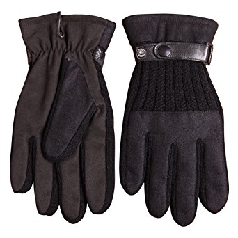 Men's Thick Super Warm Driving Outdoor Hiking Mountain Cycling Work Winter Gloves Touchscreen - Leather Belt - Thinsulate Thermal Lining