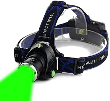 AuKvi Green Light Headlamp,3 Mode Green LED headlamp,Zoomable Green headlamp,Adjustable Focus Green LED Headlight For Astronomy, Aviation, Night Observation,etc