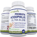 LACTOBACILLUS ACIDOPHILUS PROBIOTIC Ultra Blend for Men and Women 8251 Improve Intestinal Flora and Digestive Health With This Immune System Booster Supplement 8251 Intensive Bowel Support for Relief From Constipation Diarrhea Gas and Bloating 60 Capsules