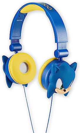 Sonic The Hedgehog Over-Ear Headphones for Kids - Adjustable Headband, Stereo Sound, Tangle-Free Cable, Volume Control, and 3.5mm Jack - Perfect for School, Home, and Travel