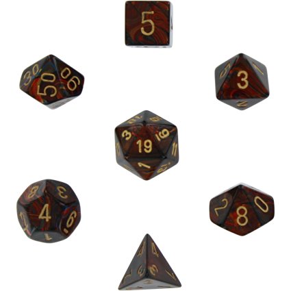 Chessex Dice: Polyhedral 7-Die Scarab Dice Set - Blue Blood w/Gold CHX-27419