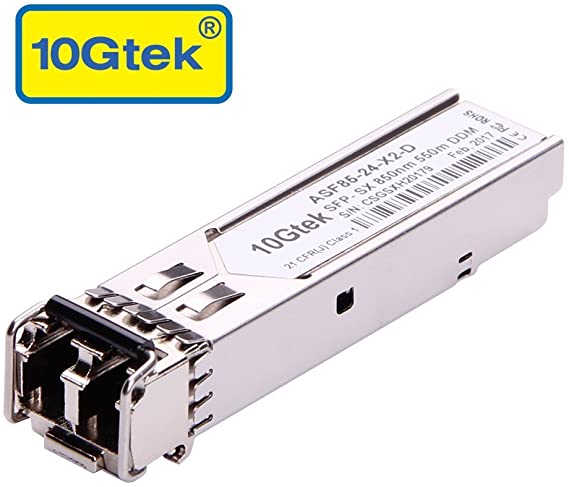 Gigabit SFP LC Multi-mode Transceiver, 1000BASE-SX Mini-GBIC Module for Cisco GLC-SX-MMD/GLC-SX-MM/SFP-GE-S, Meraki MA-SFP-1GB-SX, Ubiquiti UF-MM-1G, Mikrotik S-85DLC05D, TP-Link,D-Link, Netgear, (850nm, DDM, 550m)