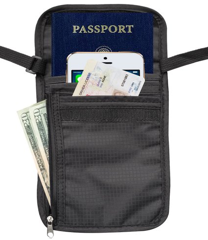 RFID Wallet Passport Holder Neck Stash Wallet Security Neck Pouch Travel Wallet