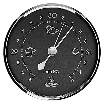 Hokco Precision Aneroid Barometer 3.25 inch Diameter Round Dial with Chrome Bezel
