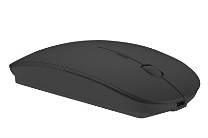 LOVRI Slim Wireless Mouse 2.4G Rechargeable and Portable Mouse for Notebook, Pc, MAC, Laptop, Computer (Black)