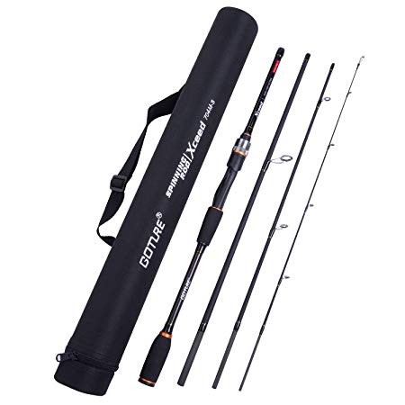 Goture Fishing Rods - Casting & Spinning Fishing Rods - Portable 2 & 4 Sections Lightweight Carbon Fiber Poles M Power MF Action 6.6ft - 7ft