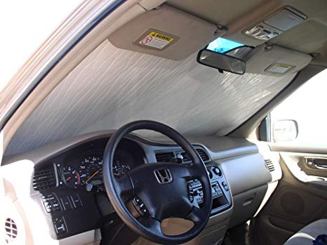 The Original Windshield Sun Shade, Custom-Fit for Honda Odyssey Minivan 2005, 2006, 2007, 2008, 2009, 2010, Silver Series